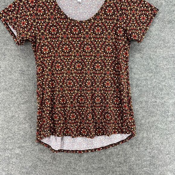 5/$45 LulaRoe T-Shirt Women S Small Black Geometric Round Neck Short Sleeve - Picture 4 of 8
